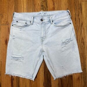 Old Navy Blue Jean Shorts Distressed Raw Hem